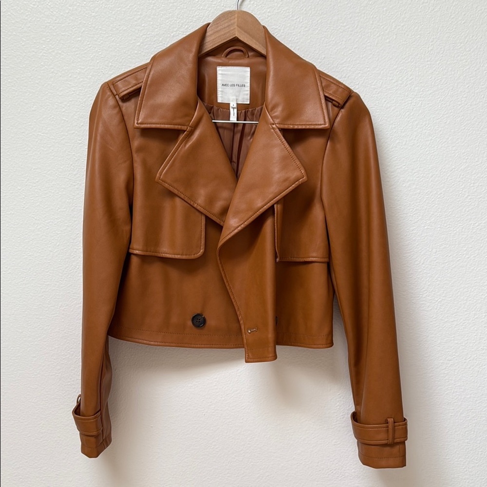 Avec Les Filles Faux Leather Jacket
